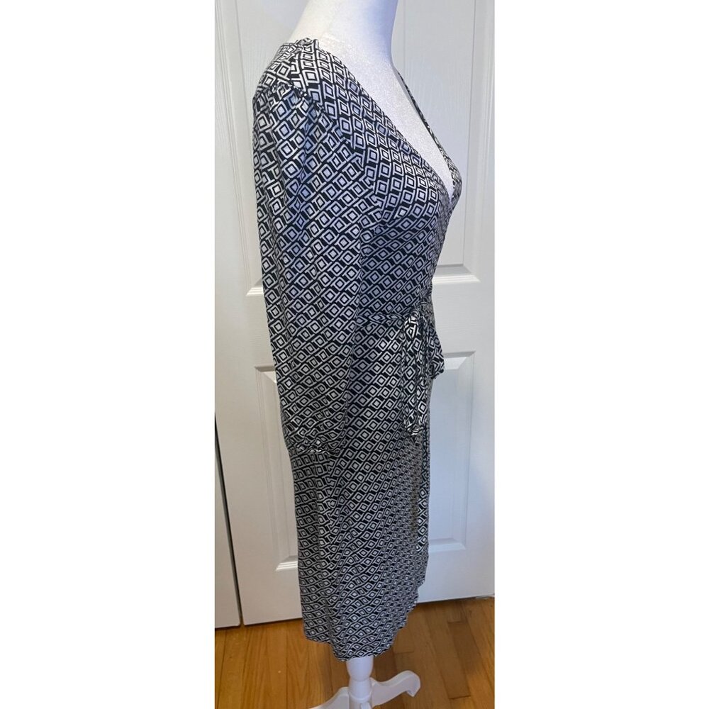 Old Navy Womens Geometric Black & White Wrap Dress Size S Y2K Mod Retro Feminine - Picture 5 of 12